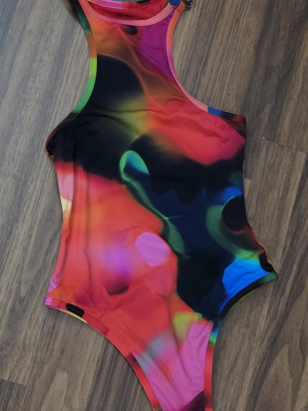 The Attico Multicolor One-Piece Swimsuit - Red, Blue, Green, Pink, Black